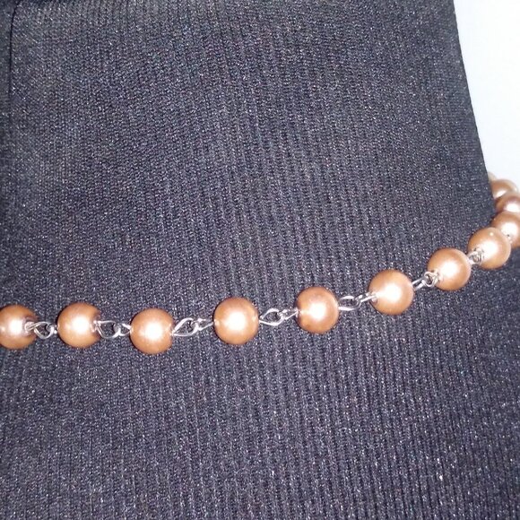 Costume Necklace Brown beads long boho - Picture 4 of 5